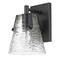 Z-Lite Analia Wall Sconce, 1-Light, 6.5 In.W x 7.5 In.L x 9.25 In.H, Matte Black/Clear Ribbed 1101-1S-MB - alternate 6